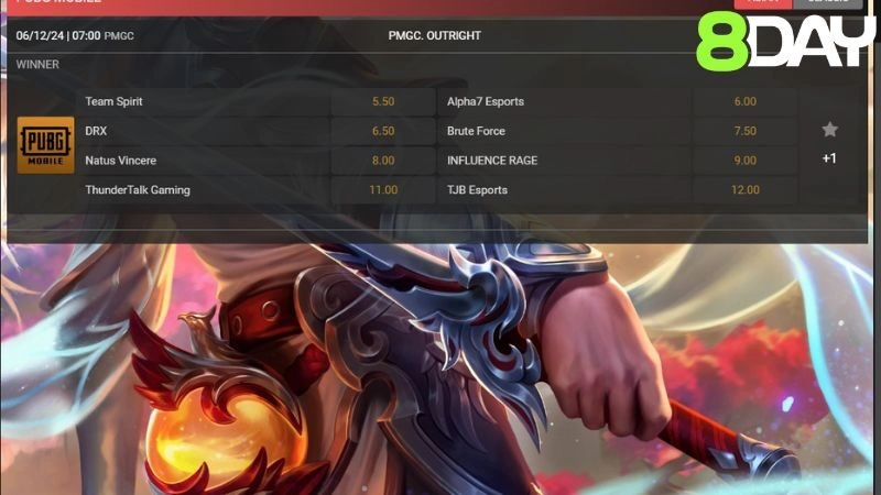 Các trò chơi cược E-Sport tại nhà cái 8DAY