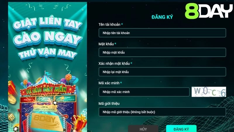 Hướng dẫn đăng ký 8day tiện lợi và nhanh nhất