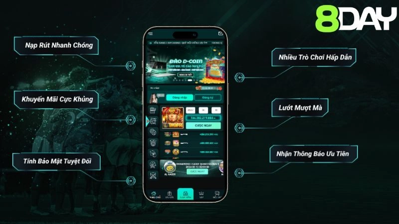 App 8day tăng cường bảo mật