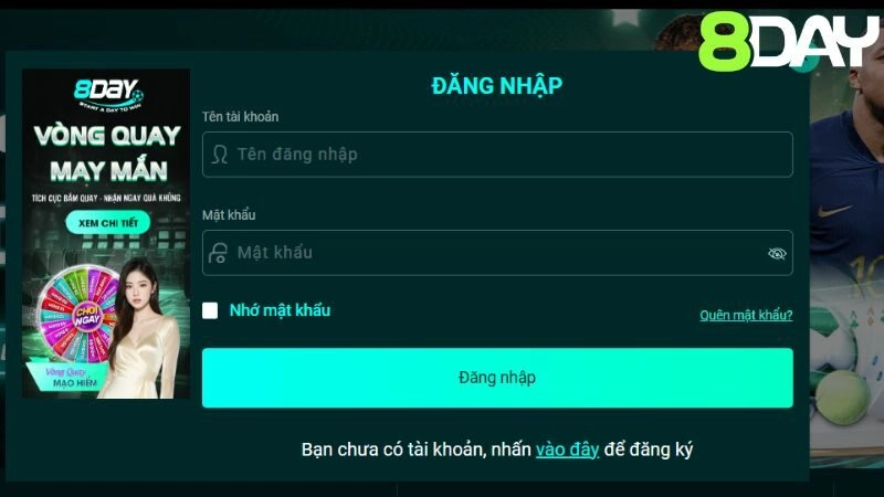 Một vài lưu ý khi đăng ký/đăng nhập tại 8day
